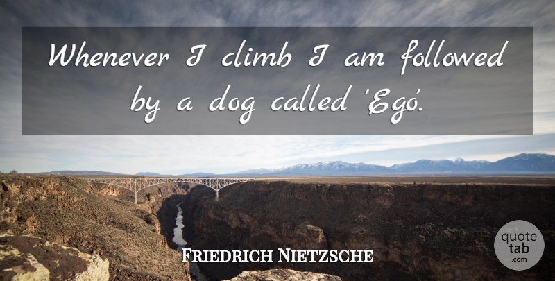 Friedrich Nietzsche Quote About Inspirational, Dog, Witty: Whenever I Climb I Am...