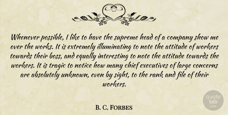 B. C. Forbes Quote About Attitude, Sight, Interesting: Whenever Possible I Like To...