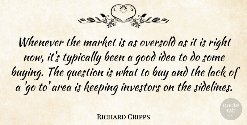 Richard Cripps Quote About Area, Buy, Good, Investors, Keeping: Whenever The Market Is As...