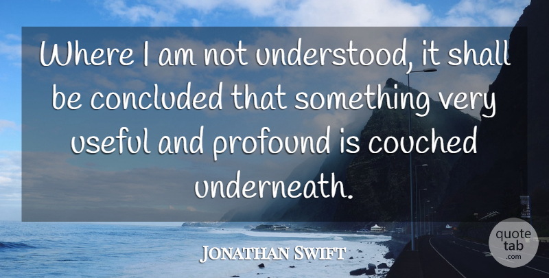 Jonathan Swift Quote About Profound, Understanding, Literature: Where I Am Not Understood...