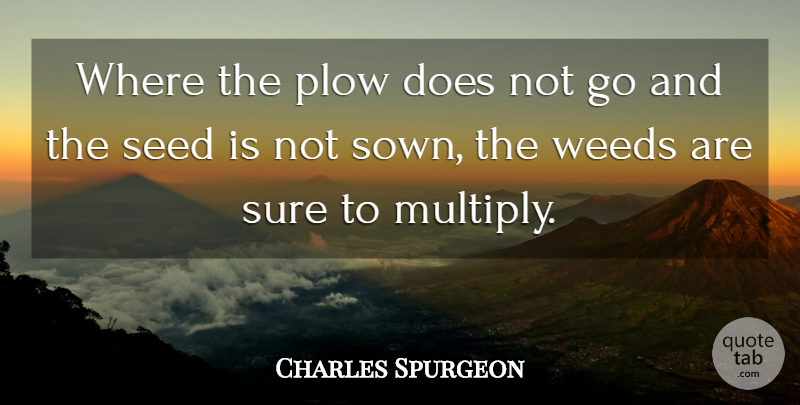 Charles Spurgeon Quote About Weed, Missionary, Doe: Where The Plow Does Not...