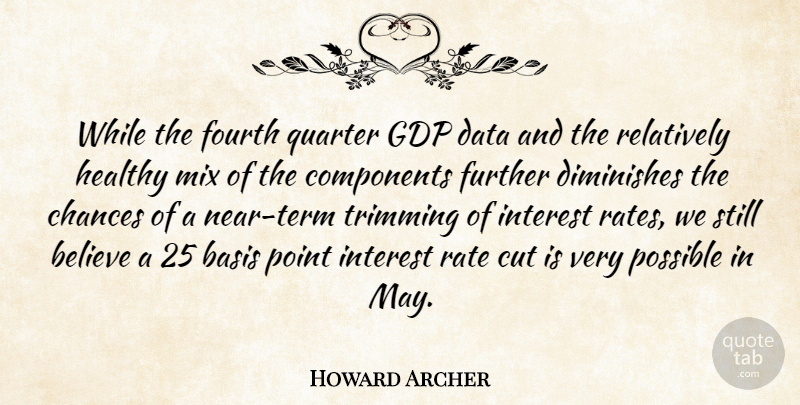 Howard Archer Quote About Basis, Believe, Chances, Components, Cut: While The Fourth Quarter Gdp...