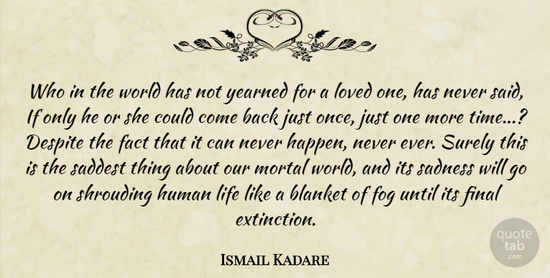 Ismail Kadare Quote About Sadness, Fog, Finals: Who In The World Has...