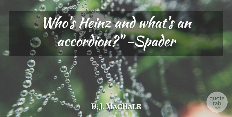 D. J. MacHale Quote About Accordions: Whos Heinz And Whats An...