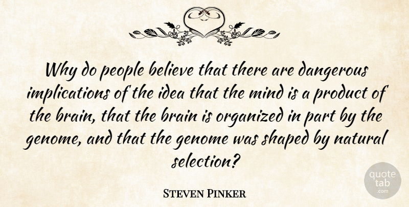 Steven Pinker Quote About Believe, Ideas, People: Why Do People Believe That...