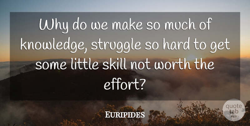 Euripides Quote About Struggle, Knowledge, Skills: Why Do We Make So...