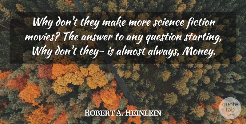 Robert A. Heinlein Quote About Fiction, Answers, Astronomy: Why Dont They Make More...