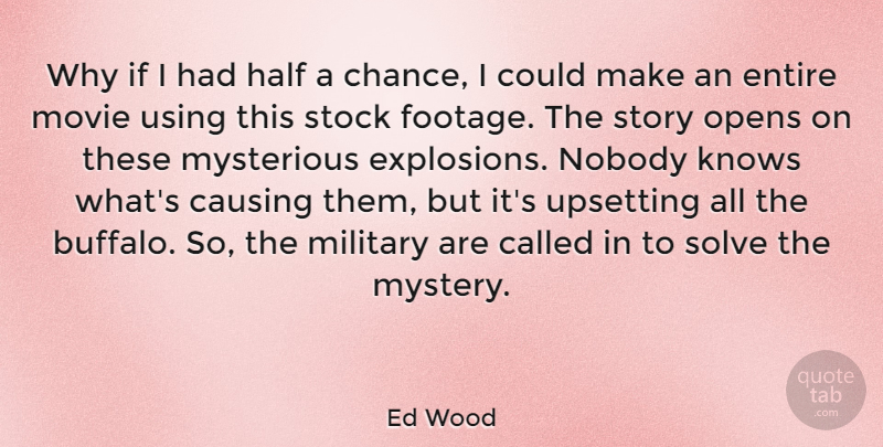 Ed Wood Quote About American Director, Causing, Entire, Half, Knows: Why If I Had Half...