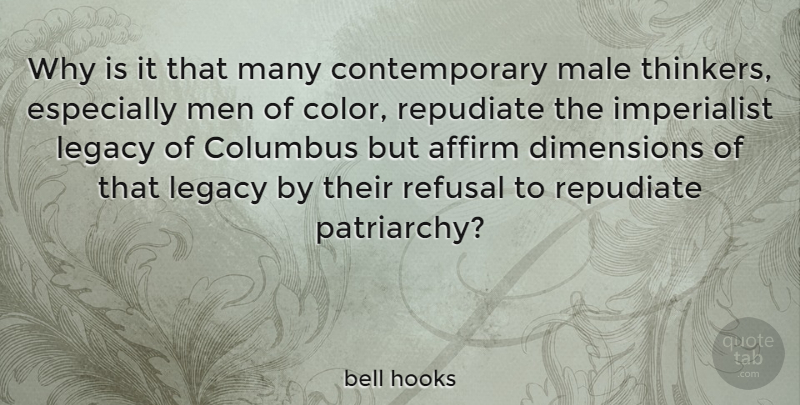 bell hooks Quote About Men, Color, Legacy: Why Is It That Many...