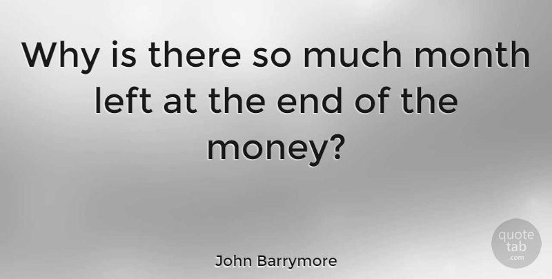 John Barrymore Quote About Funny, Money, Months: Why Is There So Much...
