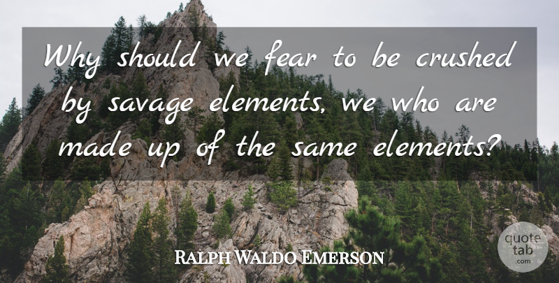 Ralph Waldo Emerson Quote About Nature, Elements, Savages: Why Should We Fear To...