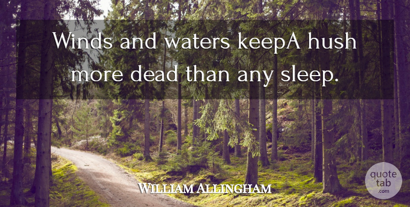 William Allingham Quote About Sleep, Wind, Water: Winds And Waters Keepa Hush...