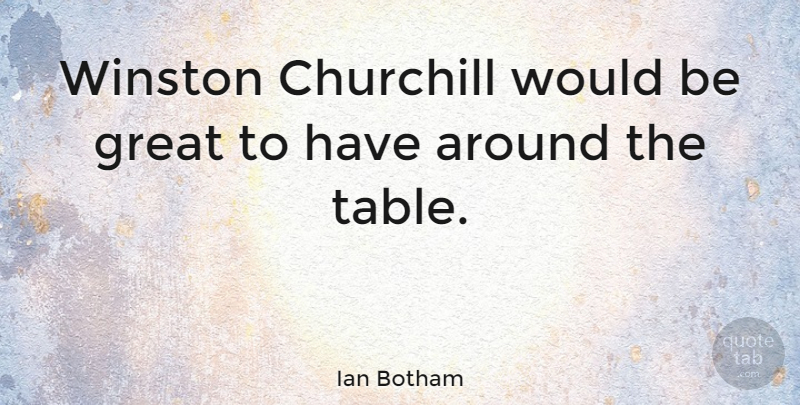 Ian Botham Quote About English Athlete, Great, Winston: Winston Churchill Would Be Great...