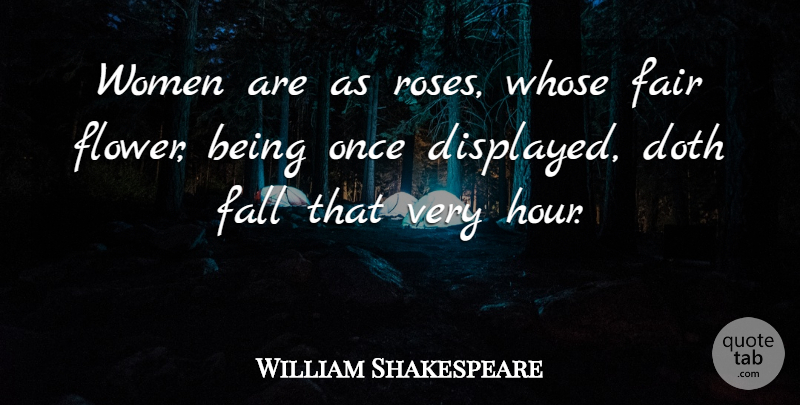 William Shakespeare Quote About Women, Fall, Flower: Women Are As Roses Whose...