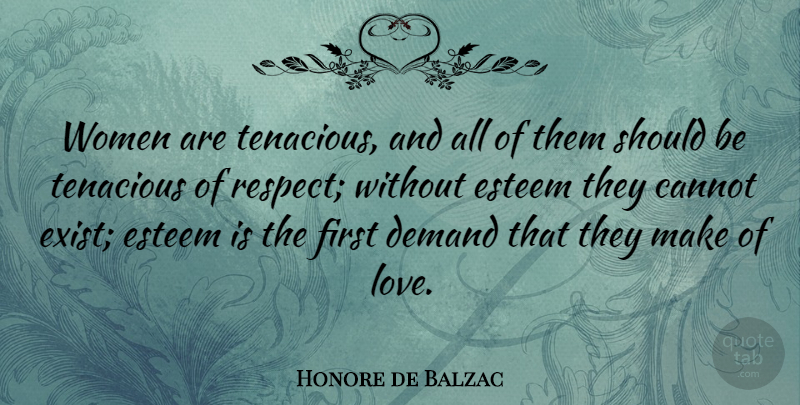 Honore de Balzac Quote About Demand, Firsts, Should: Women Are Tenacious And All...