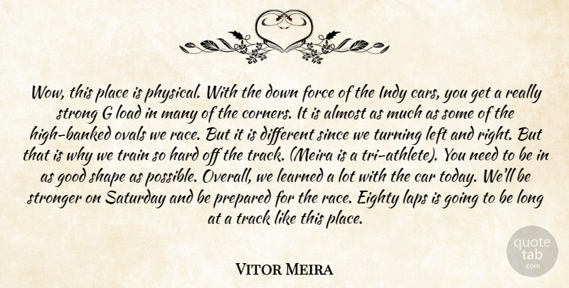 Vitor Meira Quote About Almost, Athletics, Car, Eighty, Force: Wow This Place Is Physical...