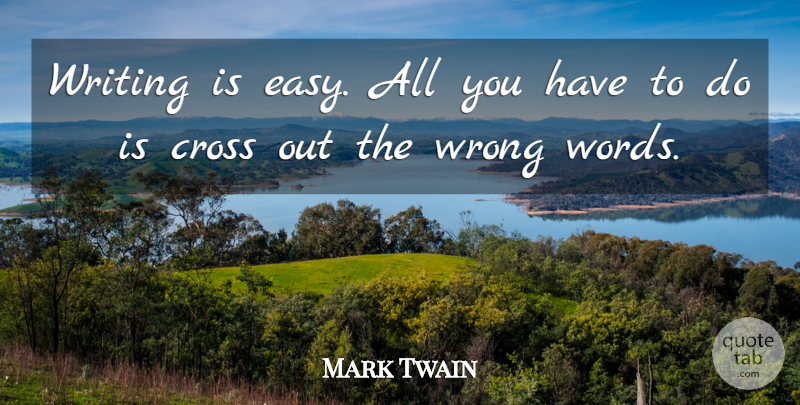 Mark Twain Quote About Writing, Confusing, Easy: Writing Is Easy All You...