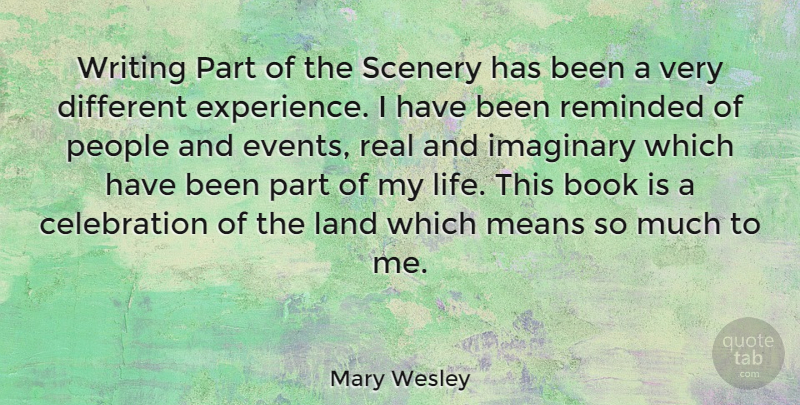 Mary Wesley Quote About Real, Book, Writing: Writing Part Of The Scenery...