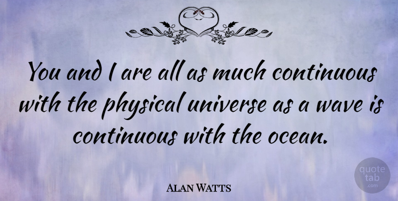 Alan Watts Quote About Inspiring, Ocean, Wave: You And I Are All...