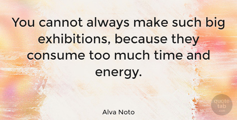Alva Noto Quote About Consume, Time: You Cannot Always Make Such...