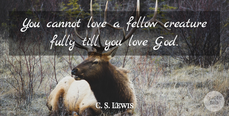 C. S. Lewis Quote About Inspirational, Religious, God Love: You Cannot Love A Fellow...