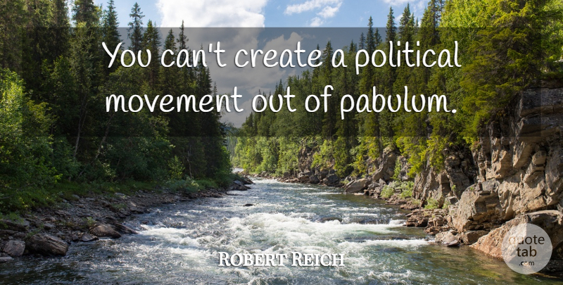 Robert Reich Quote About Political, Movement, Political Movements: You Cant Create A Political...