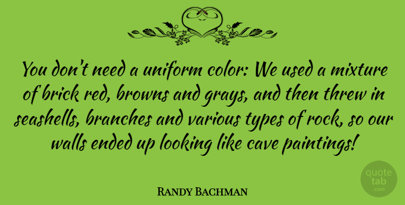 Randy Bachman Quote About Branches, Brick, Browns, Canadian Musician, Cave: You Dont Need A Uniform...