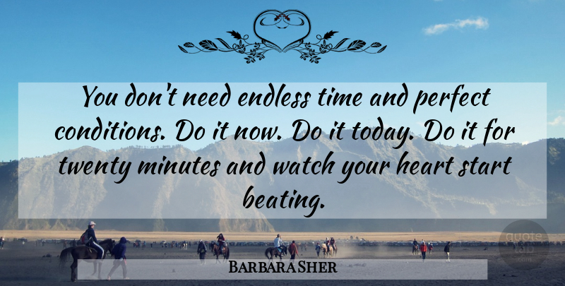 Barbara Sher Quote About Heart, New Beginnings, Endless Time: You Dont Need Endless Time...