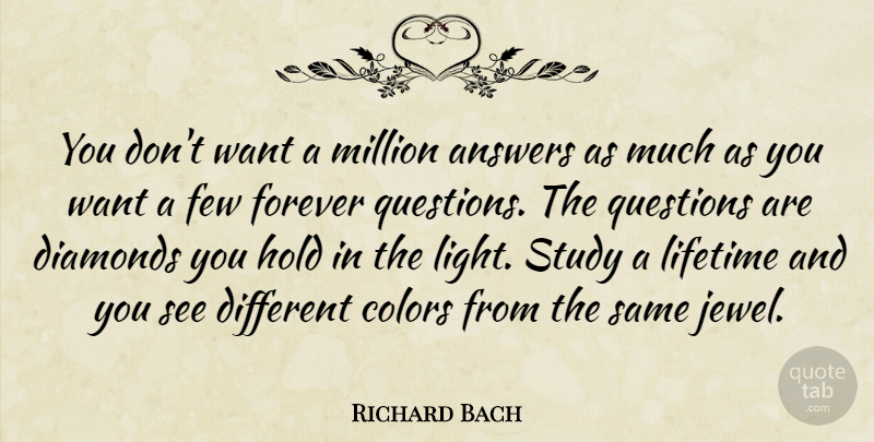 Richard Bach Quote About Jewels, Color, Light: You Dont Want A Million...