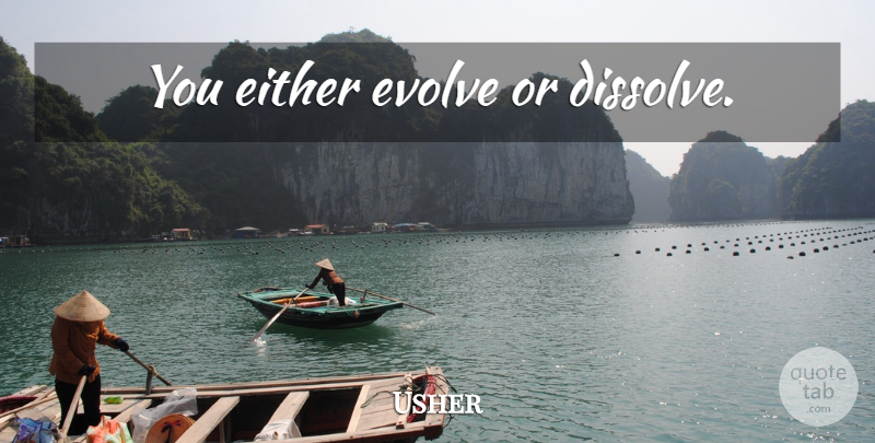 Usher Quote About Evolve: You Either Evolve Or Dissolve...