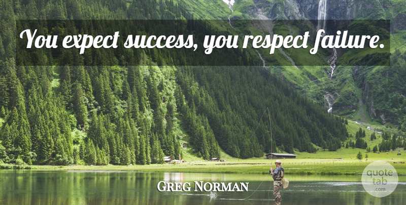 Greg Norman Quote About Softball, Sports, Motivation: You Expect Success You Respect...