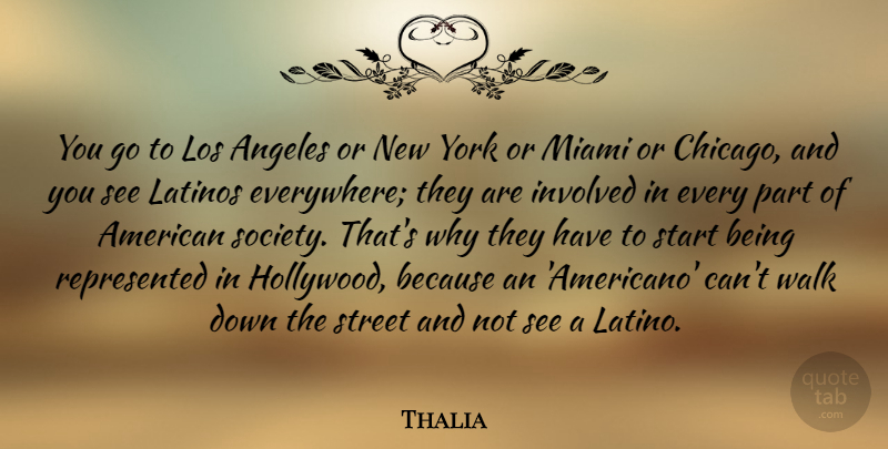 Thalia Quote About Angeles, Involved, Latinos, Los, Miami: You Go To Los Angeles...