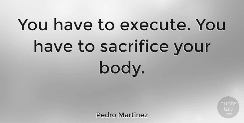 Pedro Martinez Quote About undefined: You Have To Execute You...