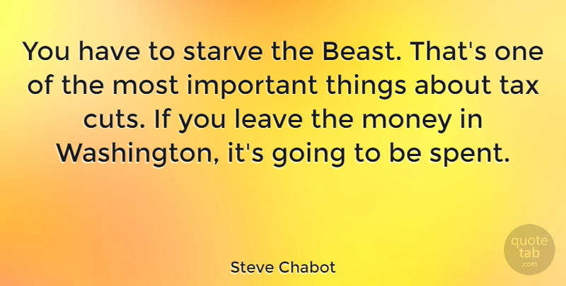 Steve Chabot Quote About Cutting, Important, Beast: You Have To Starve The...