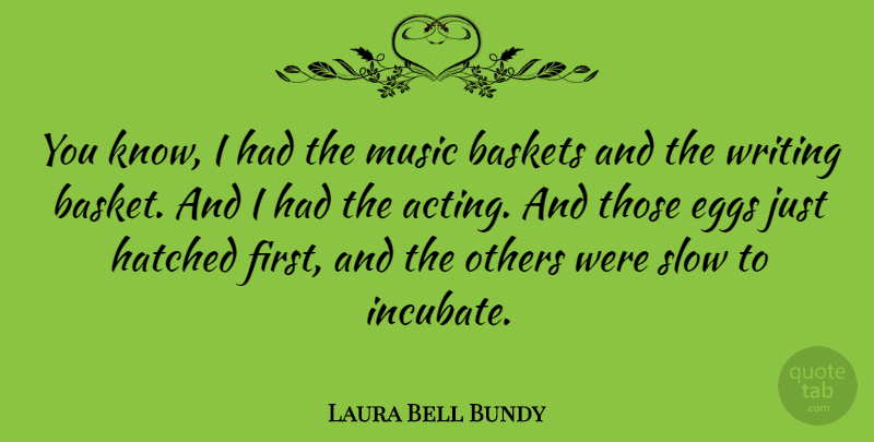 Laura Bell Bundy Quote About Writing, Eggs, Acting: You Know I Had The...