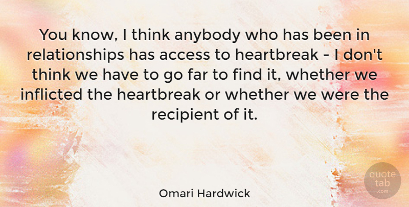 Omari Hardwick Quote About Heart, Thinking, Has Beens: You Know I Think Anybody...