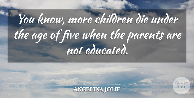 Angelina Jolie Quote About Children, Parent, Age: You Know More Children Die...