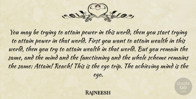 Rajneesh Quote About Ego, Mind, Trying: You May Be Trying To...