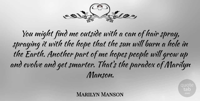 Marilyn Manson Quote About Growing Up, Hair, People: You Might Find Me Outside...