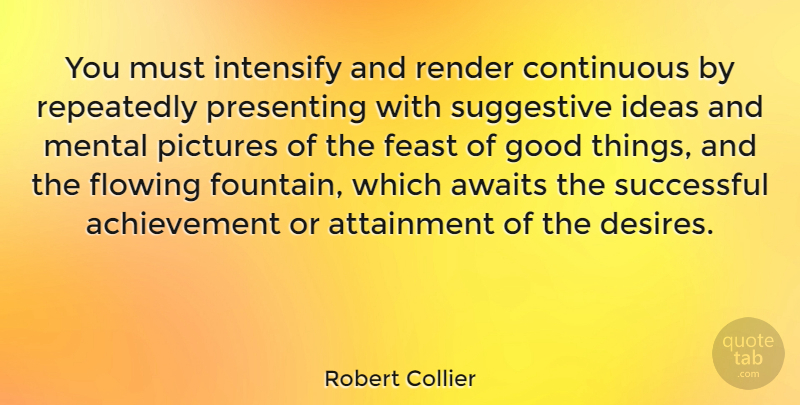 Robert Collier Quote About Successful, Ideas, Achievement: You Must Intensify And Render...
