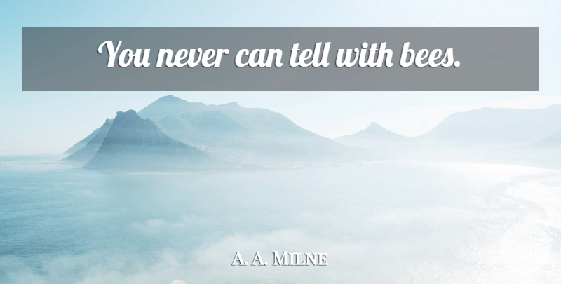 A. A. Milne Quote About Bees, Night Time, Cute Winnie The Pooh: You Never Can Tell With...