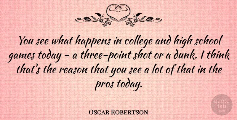 Oscar Robertson Quote About Basketball, School, College: You See What Happens In...