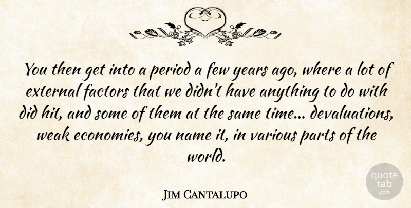 Jim Cantalupo Quote About American Businessman, External, Factors, Few, Parts: You Then Get Into A...