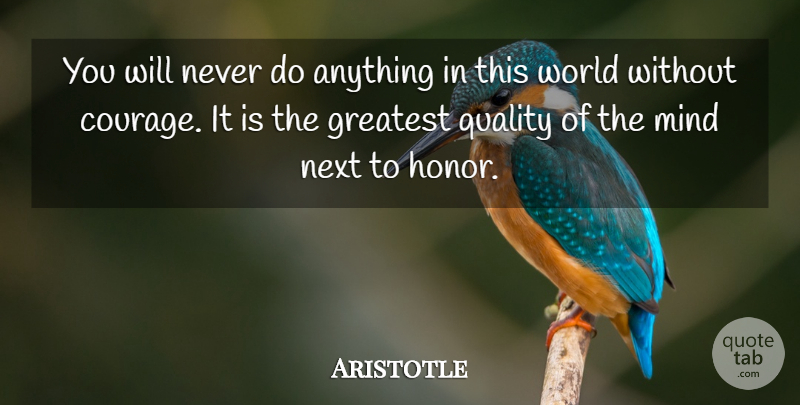 Aristotle Quote About Inspirational, Encouraging, Confidence: You Will Never Do Anything...