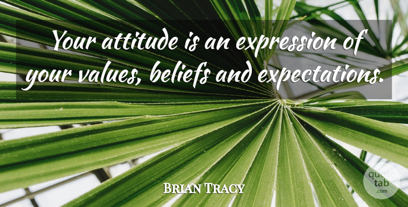 Brian Tracy Quote About Attitude, Expression, Expectations: Your Attitude Is An Expression...