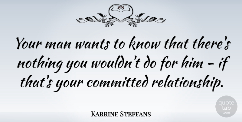 Karrine Steffans Quote About Men, Want, Committed: Your Man Wants To Know...