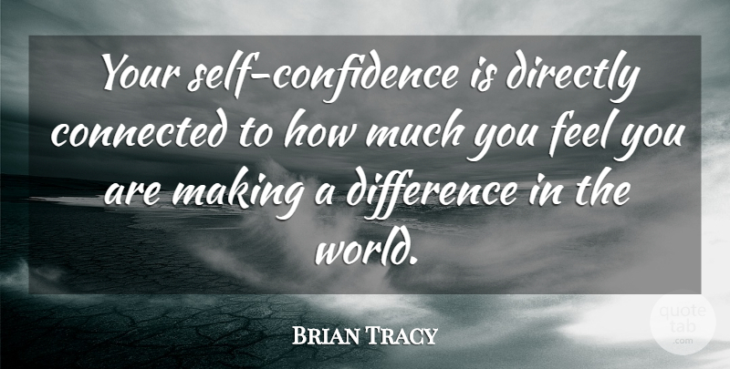 Brian Tracy Quote About Self Esteem, Self Confidence, Differences: Your Self Confidence Is Directly...