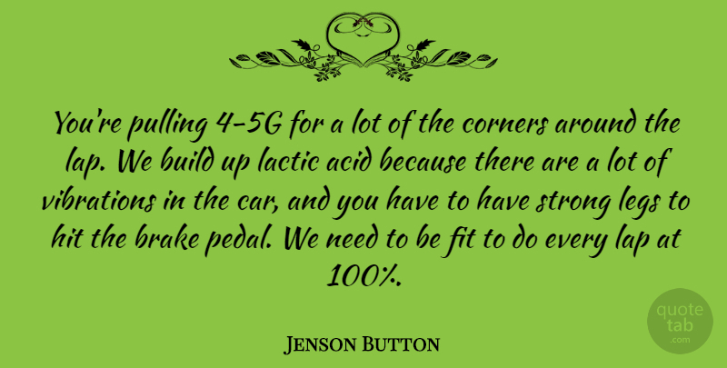 Jenson Button Quote About Acid, Car, Corners, Fit, Hit: Youre Pulling 4 5g For...