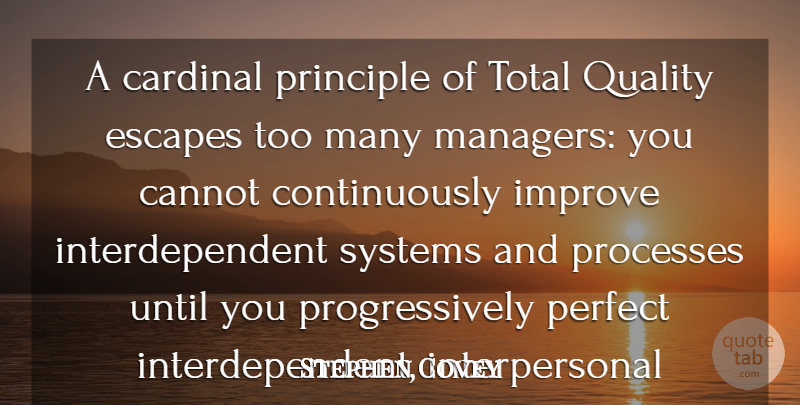 Stephen Covey Quote About Business, Insperational, Perfect: A Cardinal Principle Of Total...