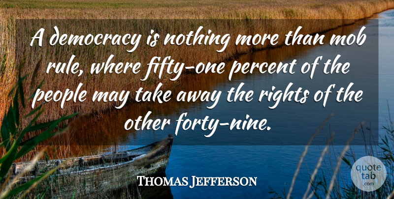 Thomas Jefferson Quote About Patriotic, Democracies Have, Rights: A Democracy Is Nothing More...